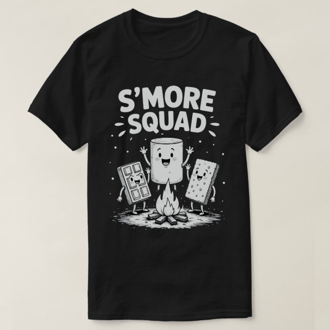 Camiseta Equipo de S'mores Camping Fuego Cute Marshmallow (Diseño del anverso)