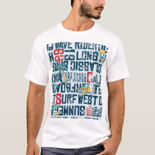 Camiseta Equipo de Surf de California: Grunge Seamless Patt