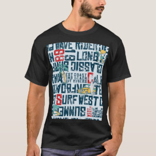 Camiseta Equipo de Surf de California: Grunge Seamless Patt