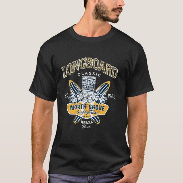 Camiseta Equipo de Surf North Shore Hawaii Tee Longboard Cl (Anverso)