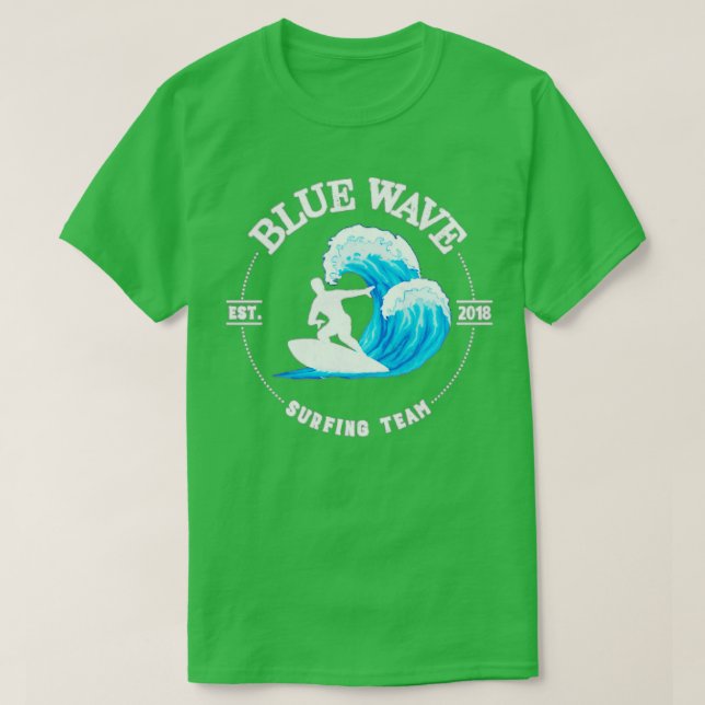 Camiseta Equipo de Surfing Blue Wave (Diseño del anverso)
