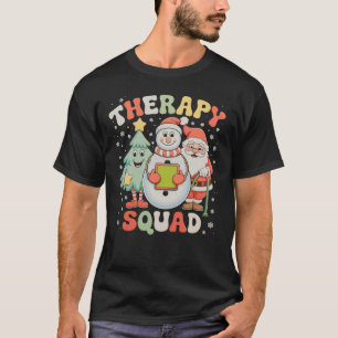 Camiseta Equipo de Terapia de Navidad SLP OT PT Crew Santa 