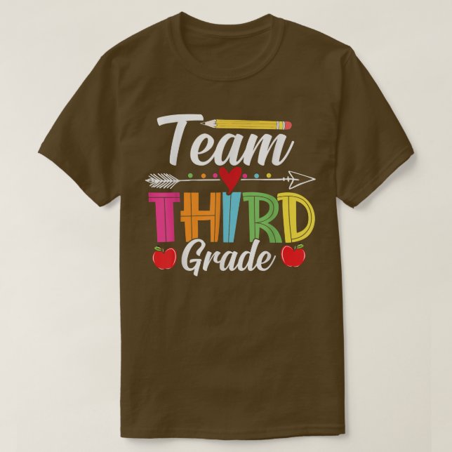 Camiseta Equipo de tercer grado de regreso a la escuela 3 p (Diseño del anverso)