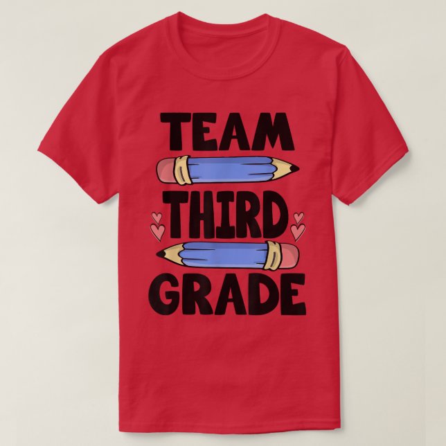 Camiseta Equipo de tercer grado Gracioso 3 de vuelta al pro (Diseño del anverso)