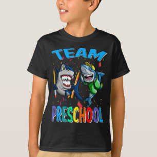 Camiseta Equipo De Tiburón Preescolar De Vuelta A La Escuel