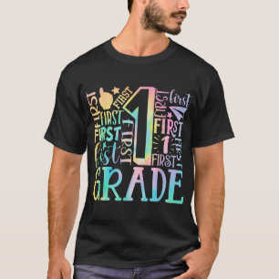 Camiseta Equipo de tipografía de 1er grado Tie Dye Regreso 