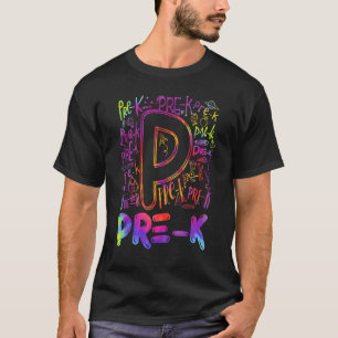 Camiseta Equipo de tipografía de tipografía de tinte preK d