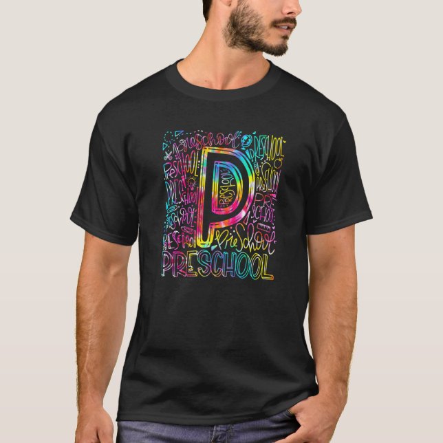 Camiseta Equipo de tipografía preescolar de tinte (Anverso)