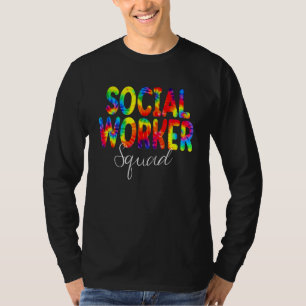 Camiseta Equipo de trabajador social Tie Dye Atrás a la esc
