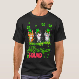 Camiseta Equipo de Traviesos Día de San Patricio Gato Duend
