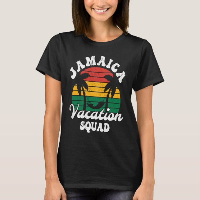 Camiseta Equipo de vacaciones angustiado retro Jamaica Cari (Anverso)