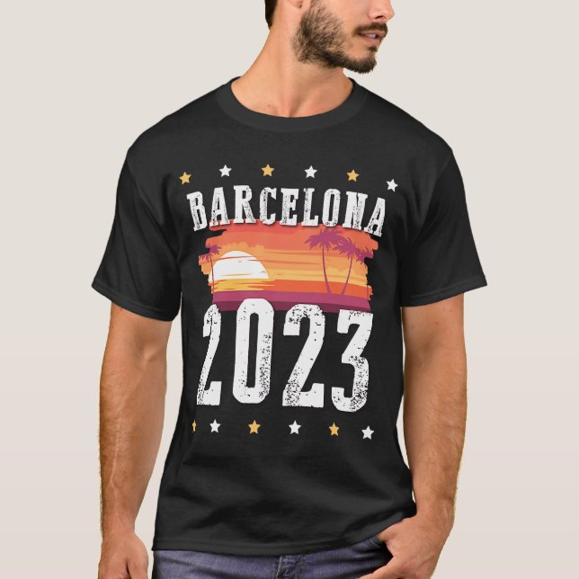 Camiseta Equipo de viajes de vacaciones de Barcelona 2023 (Anverso)