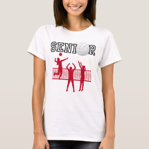 Camiseta Equipo de voleibol femenino senior con silueta roj
