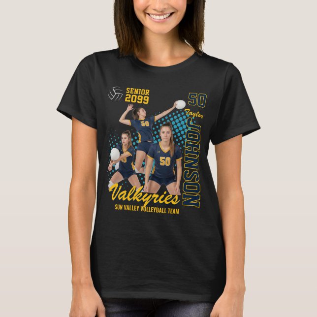 Camiseta Equipo de Voleibol Foto Personalizada Noche de Gal (Anverso)