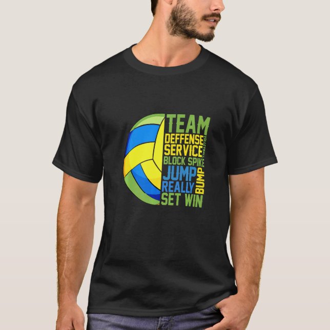 Camiseta Equipo de voleibol Servicio de Defensa Bloque Spik (Anverso)