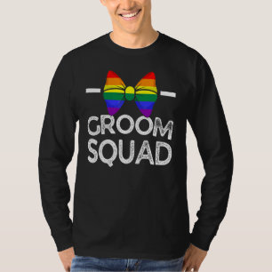 Camiseta Equipo del Novio Bandera de Orgullo LGBT Arcoíris