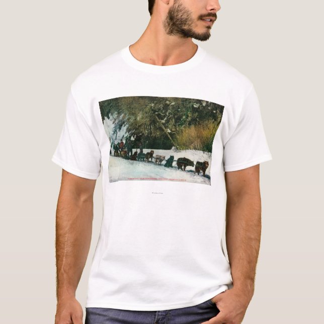 Camiseta Equipo del perro del Yukón que fleta a través del (Anverso)