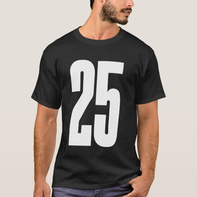 Camiseta Equipo deportivo número blanco #25 (Anverso)