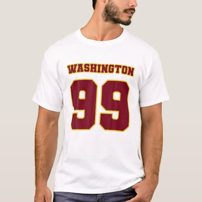 Camiseta Equipo deportivo Red Numer 99, W de Washington Foo (Anverso)