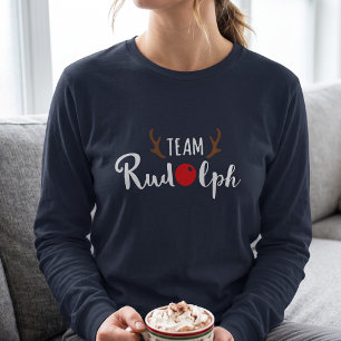Camiseta Equipo divertido de mujeres Rudolph Navidad