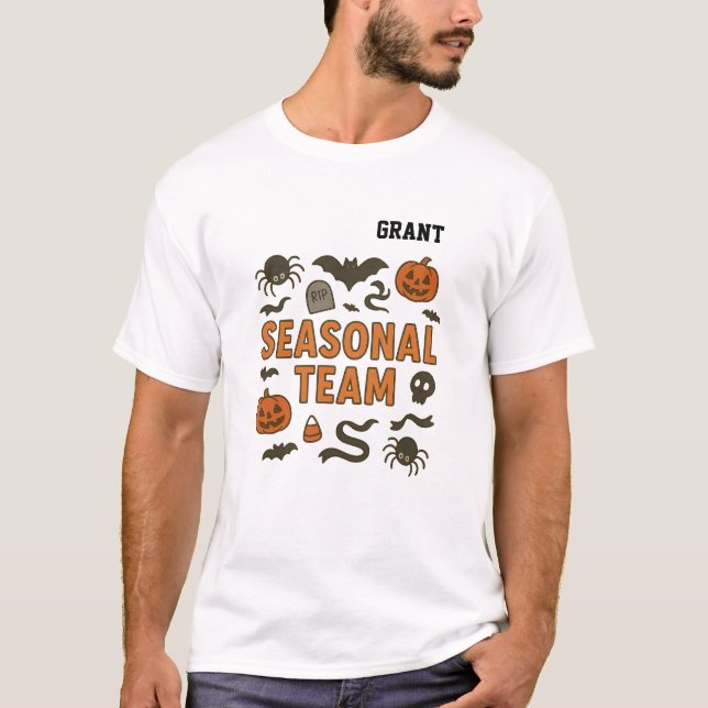 Camiseta Equipo estacional personalizado de Halloween (Anverso)