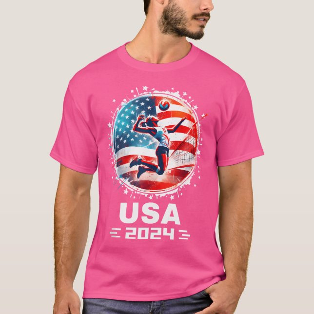 Camiseta Equipo Estadounidense 2024 Mujeres de Bandera Esta (Anverso)