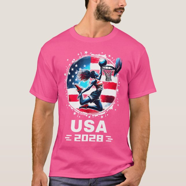 Camiseta Equipo Estadounidense 2028 Bandera Estadounidense (Anverso)