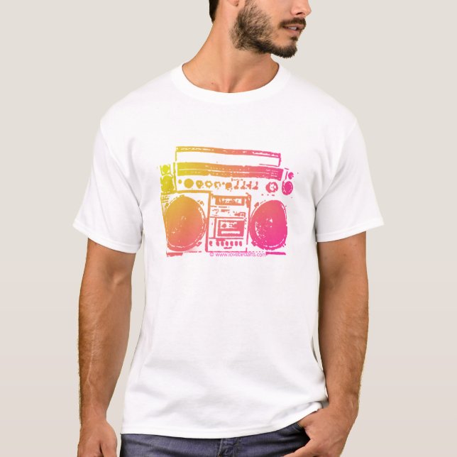 Camiseta Equipo estéreo portátil del auge (Anverso)