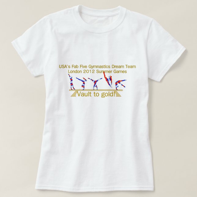Camiseta Equipo fabuloso 2012 de la gimnasia de los cinco (Diseño del anverso)