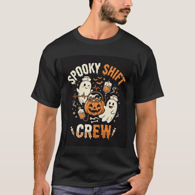 Camiseta Equipo Fantasma de Enfermera de Halloween (Anverso)