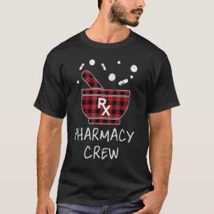 Camiseta Equipo Farmacéutico Red Plaid Farmacéutico Bowl Pi