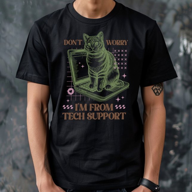 Camiseta Equipo Gato de soporte técnico (Subido por el creador)