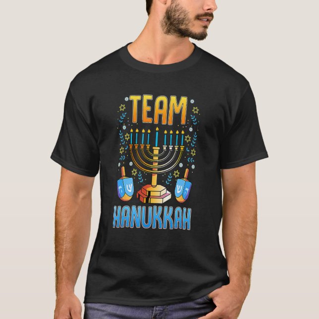 Camiseta Equipo Hanukkah Festival Judío de Luces Hebreo Ho (Anverso)
