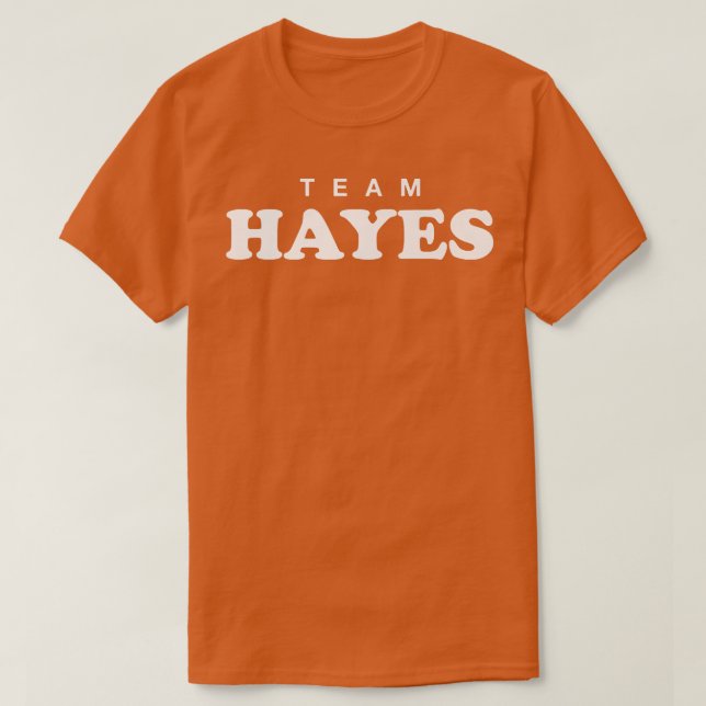 Camiseta Equipo Hayes Apellido Personalizado Familia Bride  (Diseño del anverso)