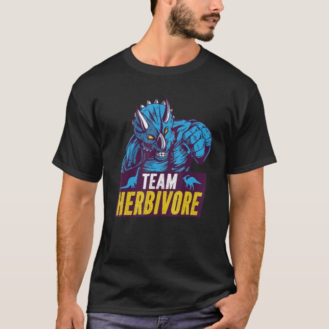 Camiseta Equipo Herbivore Vegan Dinosaur Vegetarianos y Veg (Anverso)