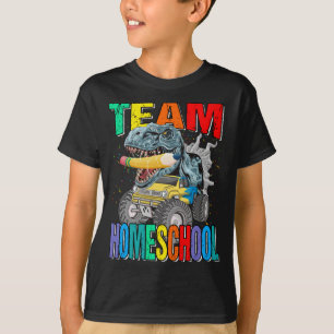 Camiseta Equipo Homeschool Monster Camión Dinosaurios Boys