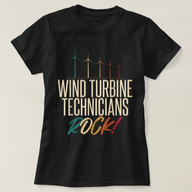Camiseta Equipo ingenioso de tecnología de turbina eólica R (Diseño del anverso)