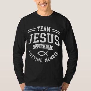Camiseta Equipo Jesús Juan 316 Dios cristiano miembro de po