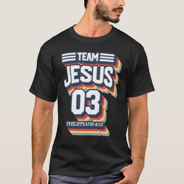 Camiseta Equipo Jesús No 03 Miembro Guerrero Hombres Cristi (Anverso)