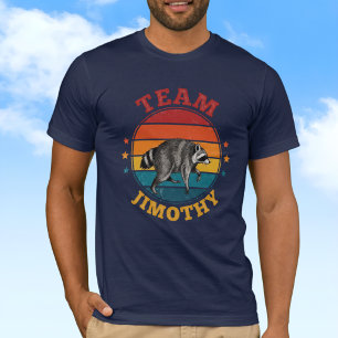 Camiseta Equipo Jimothy el Mapache Leyenda Oro Rojo Azul