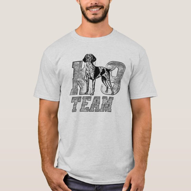 Camiseta Equipo K-9 - Puntero alemán de corta duración (Anverso)