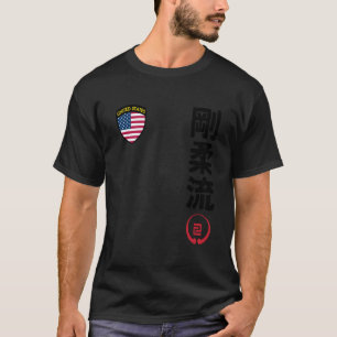 Camiseta Equipo Karate Goju Ryu USA Bandera Kanji Japonés M