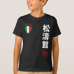Camiseta Equipo Karate Shotokan Bandera italiana Kanji Mar
