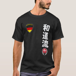 Camiseta Equipo Karate Wado Ryu Bandera Alemana Kanji Japon