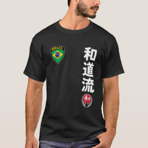 Camiseta Equipo Karate Wado Ryu Bandera de Brasil Kanji Jap