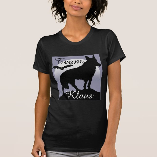 Camiseta Equipo Klaus, Vampire Bat y Wolf Shirt (Anverso)