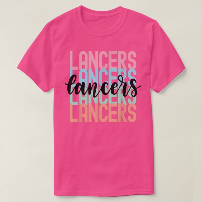 Camiseta Equipo Lancers Mascot School Spirit Game Night (Diseño del anverso)
