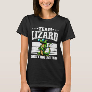 Camiseta Equipo Lizard Caza Squad Funny Retro Gecko Lizard