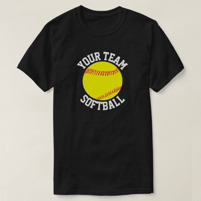 Camiseta Equipo masculino de softbol, jugador y número de J (Diseño del anverso)