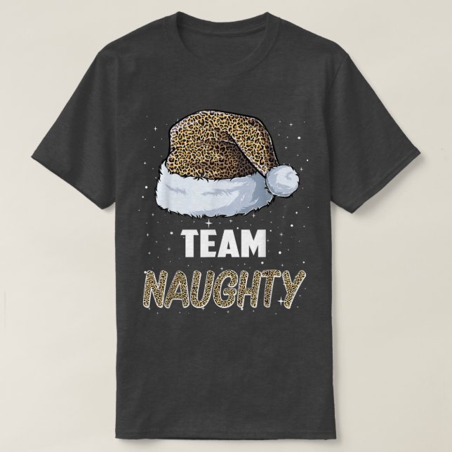 Camiseta Equipo Naughty Santa leopard gorra Pajamas Family  (Diseño del anverso)